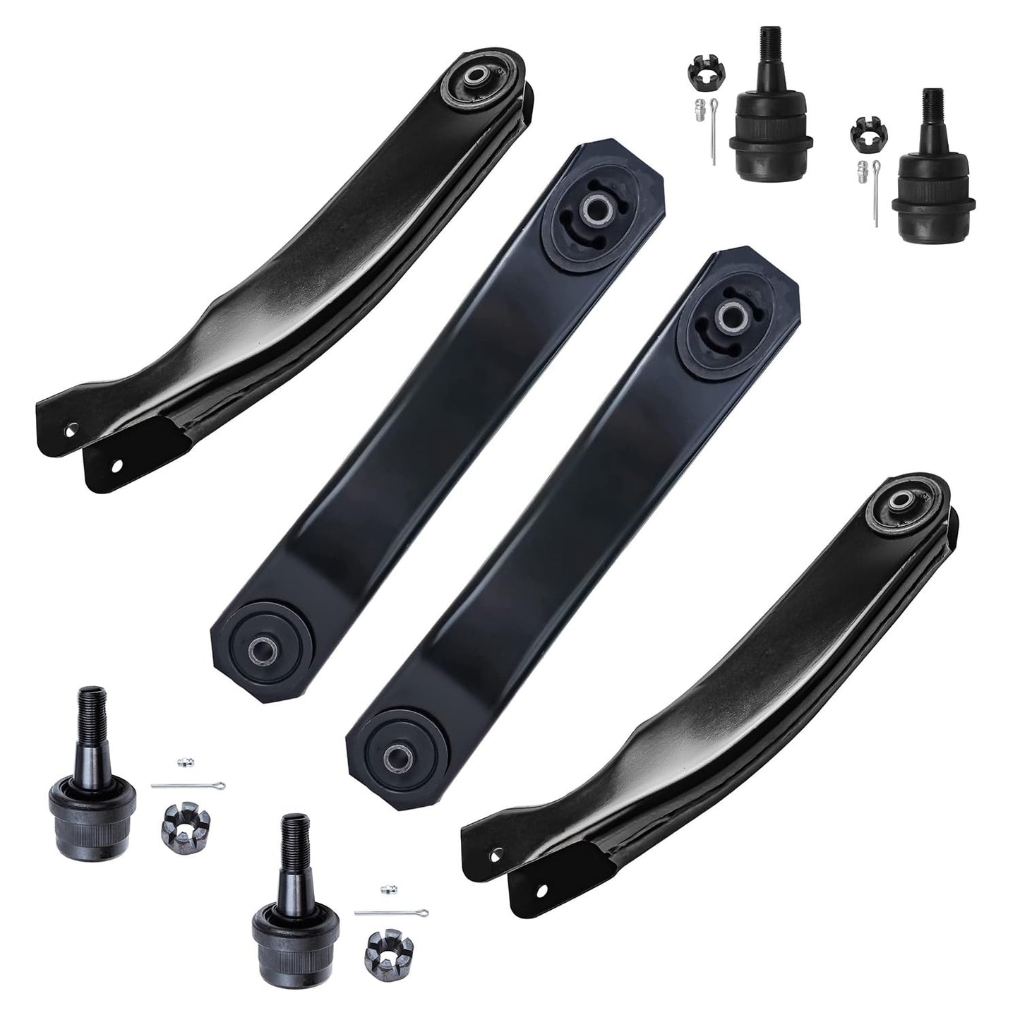 Detroit Axle - Front 8pc Control Arms Kit for 1999-2004 Jeep Grand Cherokee, 4 Control Arms 4 Ball Joints 2000 2001 2002 2003 Re