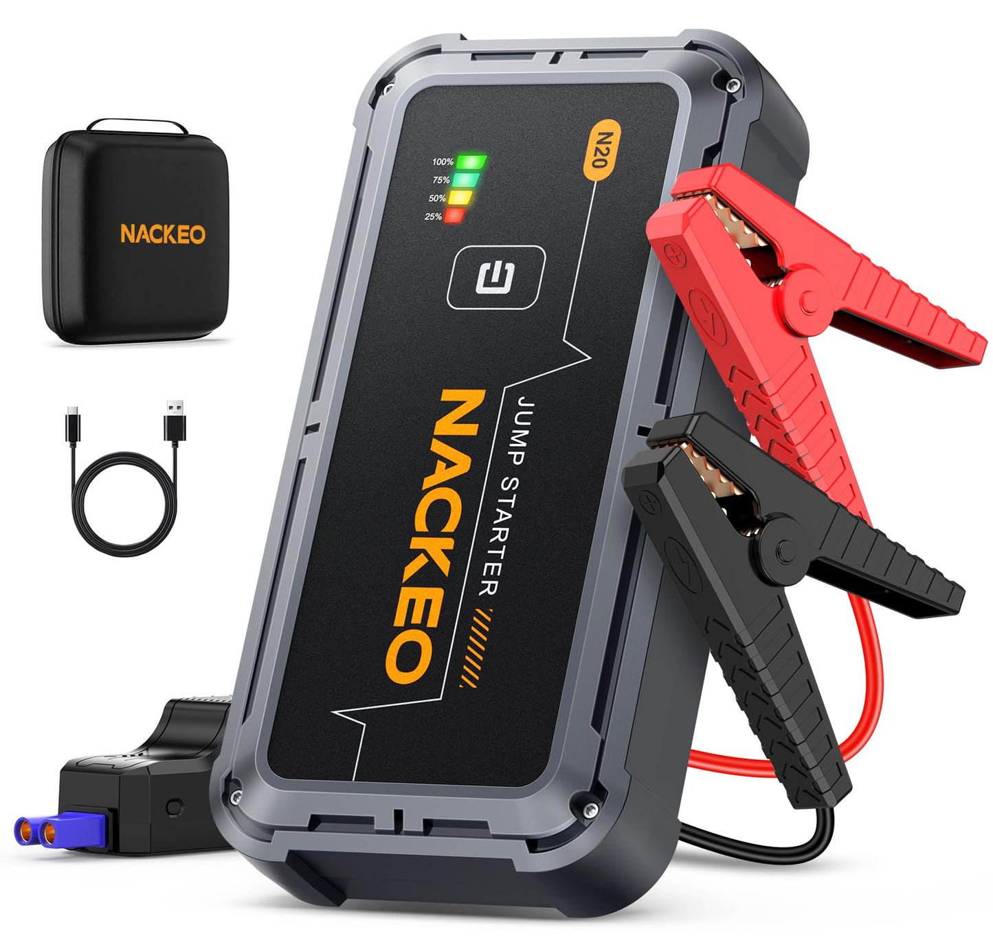 NACKEO Car Jump Starter 7000A Car Battery Jump Starter Portable Pack for Up to All Gas and 10.0L Diesel Engine 12V Jump Box, Jum